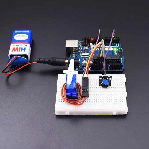 Control the rotation of SG-90 Servo Motor using Ball Switch Module