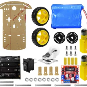2 Wheel Smart Car Chassis Kit with Battery and L298N Motor Driver Module