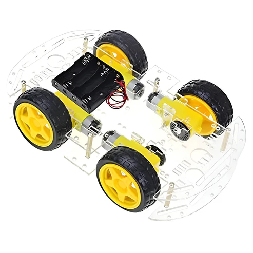 4WD 4 Wheel Smart Car Chassis DIY 4WD Double-Deck Smart Robot Car Chassis Kits with Speed Encoder 4 Wheel 2 Layer Robot Smart Car Chassis Kit